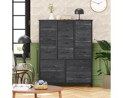 Ladekast , stoffen ladekast met 15 laden, ladekast slaapkamer met houten blad, ladekast gangkast voor keuken, kantoor, hal, slaapkamer,100x30x123cm
