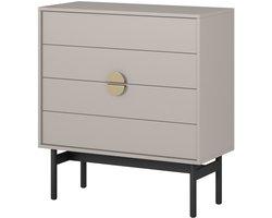 Ladekast Stoon II met 4 lades, taupe, 85cm