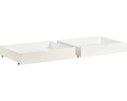 Ladekast Twee lades opbergruimte onder het bed MDF wieltjes 93x66,5x20cm