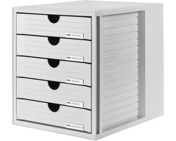 Ladekast voor Documenten Tot DIN C4 - 5 Gesloten Laden - Lichtgrijs - Ruimtebesparende Organizer