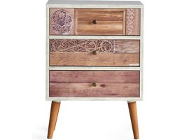 Ladekast Walnoot & Wit - Stijlvol en Ruimtebesparend - 50x68x35cm - Melamine Afwerking