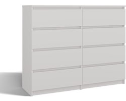 Ladekast wit 120 cm 8 lades
