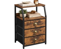 Ladekastje - 72 x 40 x 29 cm - 3 lades - industrieel