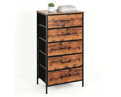 Ladekastje - 94 x 45 x 30 cm - slaapkamer - bruin-zwart