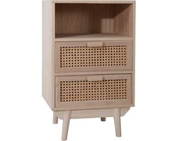 Ladekastje Freja Rotan - MDF - Breedte 42 cm - Hoogte 68 cm - Diepte 36 cm - Met lades - Met planken - Zonder deuren
