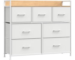 Ladekastje - Ladekastje hout - 7 laden - Ladekasten slaapkamer - Commode - Ladenkastje - Hout - Stof - Metaal