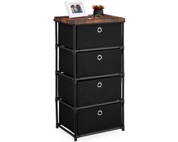 ladekastje - met 4 lades - 85x43x33 cm - industrieel - woonkamer - slaapkamer - zwart-bruin