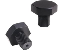 Ladeknoppen Zeshoekig - Kastgrepen Handgrepen - Meubels Vernieuwen - Geborsteld Aluminium - 34 mm Breed - Zwart