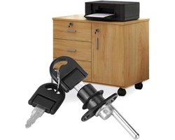 Laden- en Kast Slot met Sleutel voor Meubels en Kasten - Office Security - Geschikt voor Meubelladen, Kledingkasten en Archiefkasten - 16 mm - Zwart.