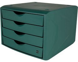 Ladenblok Helit The Green Chameleon, 4 lades met uittrekbare stoppen, A4 formaat, stapelbaar, diverse kleuren
