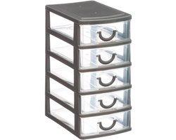 Ladenblok met 5 Opberglades voor Bureau - Compact en Grijs