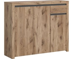 Ladenkast - Nox Oak Nb - Tallboy Dressoir - Modern Design - 131cm x 105cm x 37cm - FSC-gecertificeerd hout - Hedendaagse esthetiek