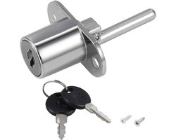 Ladeslot 19 mm met sleutels en schroeven voor meubels - Bureaukast beveiliging - Archiefkasten vitrine slot - Zilverkleurig - Sleutel verschillend