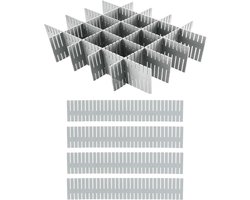 Ladeverdeler - 12 Stuks - Lade organizer - PP - Kunststof Ladesysteem - Verstelbaar - Keuken Bakjes Opbergsysteem - La Opbergdoos - Opbergbox - Kast Schuiflade - Divider - Voor Kleding/Keuken/Badkamer/Kledingkast - 32 x 7cm - Grijs