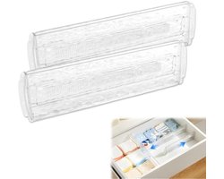 Ladeverdeler, badkamerorganizer, 2 scheidingswanden voor laden, kastorganizer, geschikt voor laden met een lengte tussen 30 en 51 cm, bestekhouder voor keuken en lade