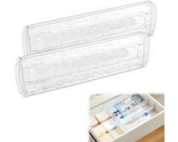Ladeverdeler en badkamerorganizer, 2-delige set voor kasten, geschikt voor lades van 30-51 cm, bestekhouder en opbergoplossing voor keuken en badkamer