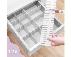 Ladeverdeler - Lade organizer - Set van 12 - Voor Kleding/Keuken/Badkamer - Wit