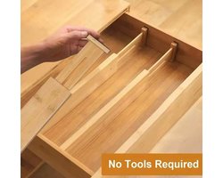 Ladeverdeler - verstelbaar - bamboe - 4 stuks