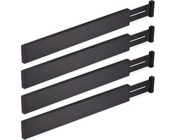 Ladeverdelers - set van 4 - verstelbaar 46 tot 56 cm - bamboe - lade organizer