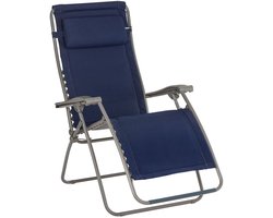 Lafuma RSX Clip Sunbrella - Opvouwbare Relaxstoel - Traploos Verstelbare Rugleuning - Weerbestendige Batyline Bekleding - Stalen Frame - Inclusief Hoofdkussen - Navy