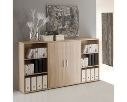 Lage boekenkast Olaph - eik - Bega Consult - Dossierkast - Bruin - Spaanplaat