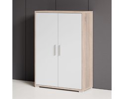 Lage boekenkast Olaph - eik/wit - Bega Consult - Dossierkast - Wit; Bruin - Spaanplaat