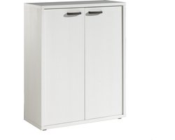 Lage kantoorkast Roland-W Wit - Breedte 90 cm - Hoogte 112 cm - Diepte 40 cm - Met planken - Met openslaande deuren