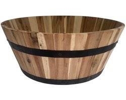 Lage Plantenbak van Acaciahout – 46x19 cm – FSC-gecertificeerd – Grote Houten Kuip voor Binnen en Buiten