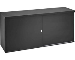 Lage schuifdeurkast 72,50x166x40 Lichtgrijs met topblad Licht eiken