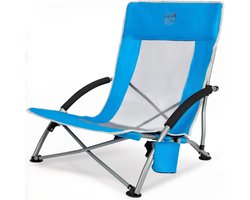 Lage strandstoel opvouwbare lichtgewicht campingstoel met mesh rug draagtas bekerhouder armleuning voor buitenactiviteiten camping table