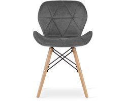 LAGO Fluwelen stoel - grijs x 2