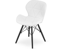 LAGO stoel eco-leer - wit / zwarte poten x 1