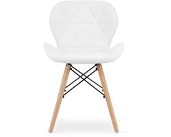 LAGO stoel van ecoleer - wit x 2