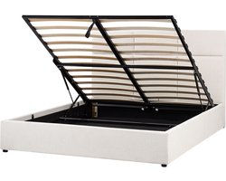 LAGORD - Tweepersoonsbed met opbergruimte - Off-white - 160 x 200 cm - Polyester