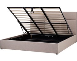 LAGORD - Tweepersoonsbed met opbergruimte - Taupe - 180 x 200 cm - Polyester