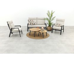 Lagos/Mindo stoel-bank loungeset 5-delig verstelbaar - Antraciet