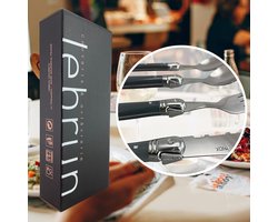 Laguiole Doos 24-delig - Roestvrij stalen bestekset - Voor 6 personen - Steakmessen, vorken, soeplepels en theelepels