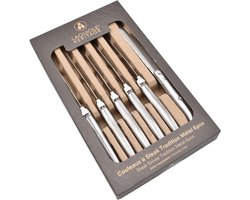 Laguiole Heritage Steakmessen Set – 6 Delig – Volledig RVS (Tout Inox) – Luxe Tafelmessen – Premium Steak Messen – Geschenkverpakking