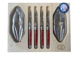 Laguiole Jean Dubost - 6-delige Zeevruchtenset – Rood