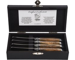 Laguiole Style de Vie Botermessen Luxury Line - 4-delig - Olijfhout