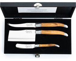 Laguiole Style de Vie Kaasmessenset Luxury Line - 3-delig - Olijfhout