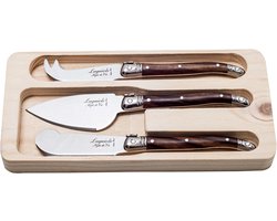 Laguiole Style de Vie Kaasmessenset Premium Line - 3-delig - Dark Wood