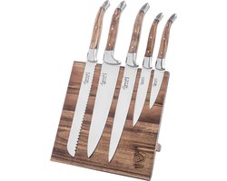 Laguiole Style de Vie Messenblok Luxury Line - 5-delig - Olijfhout