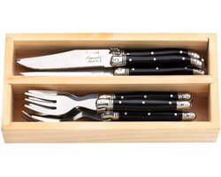 Laguiole Style de Vie - Premium Line - bestekset mini 12-delig - Zwart