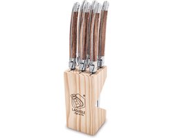 Laguiole Style de Vie Steakmessen Premium Line - 6-delig - Houtkleurig