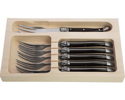 Laguiole Style de Vie Taartvorken Premium Line - 6-delig - Zwart
