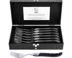 Laguiole Style de Vie Vorken Luxury Line - 6-delig - Zwart pakkahout