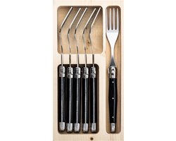 Laguiole Style de Vie Vorken Premium Line - 6-delig - Zwart - Nieuw model