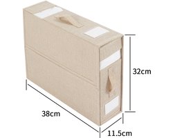 Laken opbergkast, opbergdoos bedden, opvouwbaar stofdicht, beige, kledingdeken quilt deksel vouwen opbergdoos sorteer opbergkast, met transparant venster