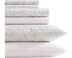Lakenset Katoen - Beddengoed Set - Comfortabel Slapen - 200 Draden Percal - Queen Size - Bloemen Roze